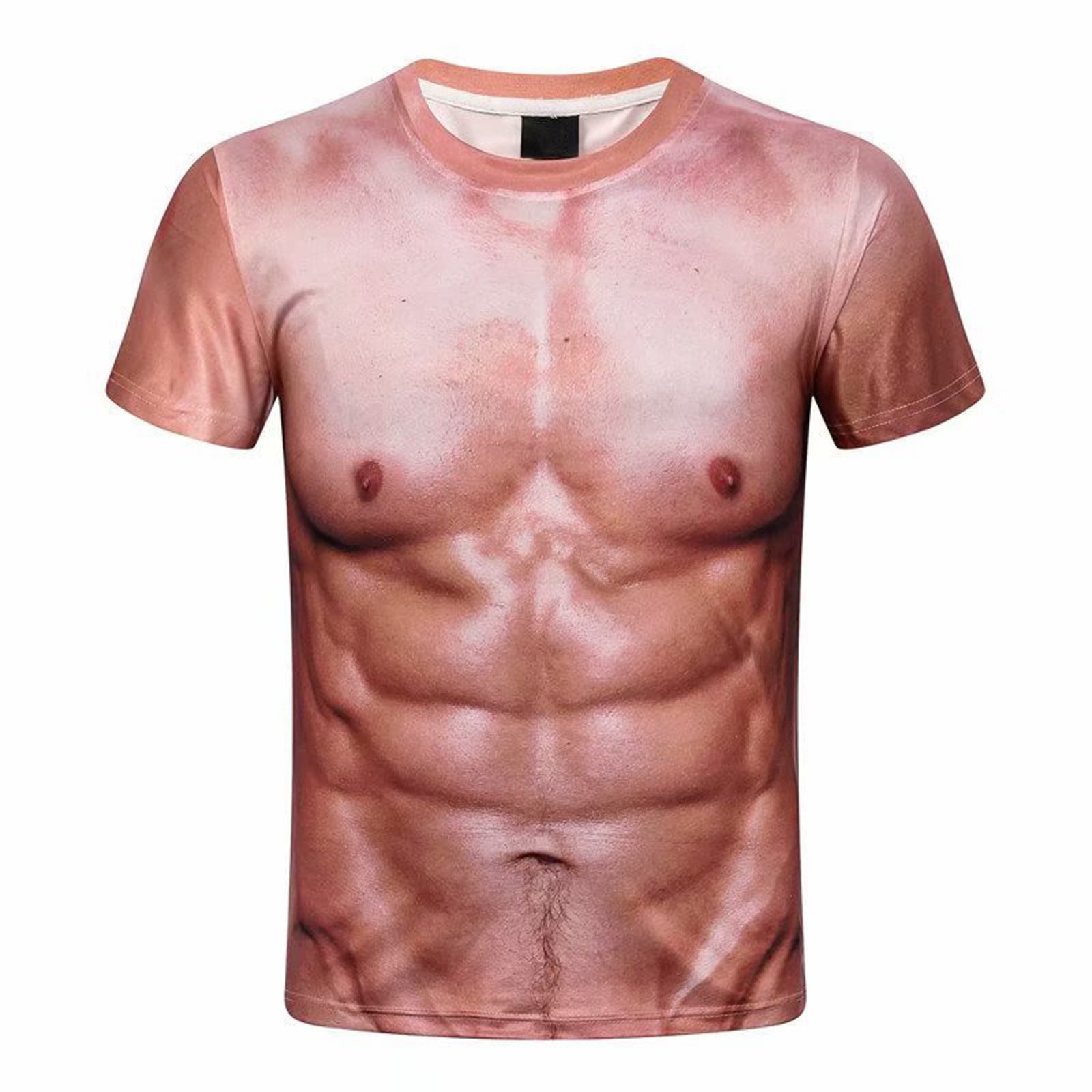 DDAPJ pyju Fake Muscle Shirt for Men 2023 Clearance,Slim Fit