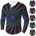 thumbnail image 1 of DDAPJ pyju Fashion Optical Illusion Tshirts for Men Long Sleeve Novelty 3D Graphic Henley Shirt Big and Tall Hip Hop Streetwear Hipster Tee Tops Limited Time Deals Mint Green XXL, 1 of 5