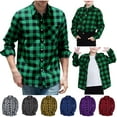 thumbnail image 1 of DDAPJ pyju Father Son Matching Shirts Mens Boys Plaid Button Down Shirt Long Sleeve Shacket with Pocket White XXXL, 1 of 8