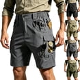 thumbnail image 1 of DDAPJ pyju Father's Day Gifts Mens Cargo Hiking Shorts Lightweight Quick Dry Nylon Shorts Ripstop Work Short Trousers with Multi Pockets Khaki M, 1 of 8