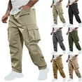 thumbnail image 1 of DDAPJ pyju Father's Day Gifts Tactical Pants for Men Water Resistant Hiking Cargo Pants Multi Pockets Stretch Waterproof Quick Dry Work Pants Khaki M, 1 of 9