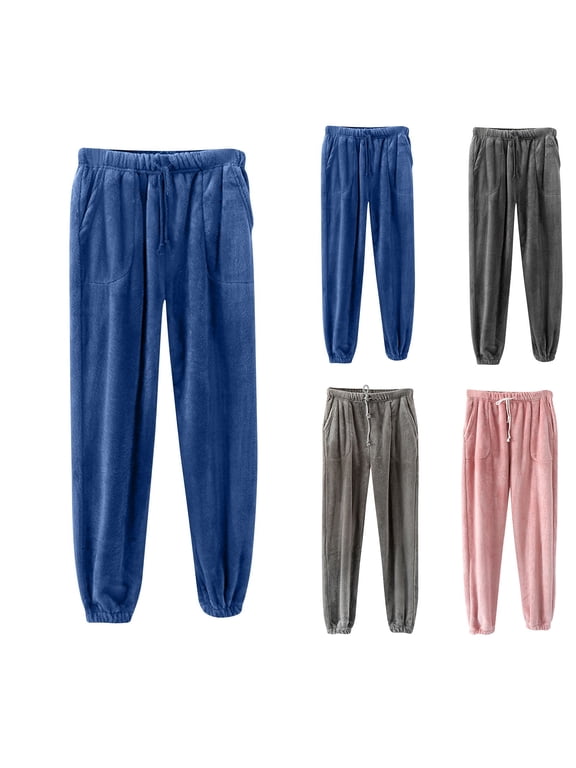 Flannel Pajama Pants Women Ultra Soft Fleece Pajama Pants Comfy Lounge Pj Pants Winter Warm Sleep Bottoms with Pockets and Drawstring Dark Gray XL
