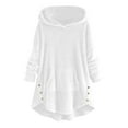 thumbnail image 1 of DDAPJ pyju Fleece Hoodies for Women 2025 ,Cat Ear Fuzzy Hooded Sweatshirt Side Button Plush Tops Thick Warm Winter Long Hoodie Dress Basic Solid Loungewear with Pocket, 1 of 8