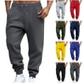 thumbnail image 1 of DDAPJ pyju Fleece Jogger Pants for Men Drawstring Cinch Bottom Sweatpants Baggy Comfy Lounge Athletic Trousers with Pockets Yellow L, 1 of 8