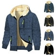 thumbnail image 1 of DDAPJ pyju Fleece Lined Hoodies for Men Women Zip Up Jacket Sherpa Sweatshirts Winter Warm Cozy Coats with Pockets Navy L, 1 of 6