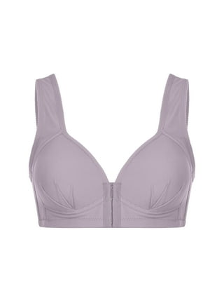 purcolt Plus Size Front Closure Wire Free Bra for Women, Sexy Lace Plunge  Bras Comfort Push Up Bralettes Lightly Lined Breathable Shaping Brassiere  Adjustable Lingerie Everyday Underwear 