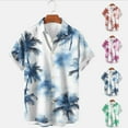 thumbnail image 1 of DDAPJ pyju Funky Hawaiian Shirt for Men Palm Beach Shirts Tropical Vacation Tops Casual Aloha Button Down Shirts Daily Sales Blue L, 1 of 4