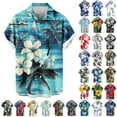 thumbnail image 1 of DDAPJ pyju Funky Hawaiian Shirt for Men Palm Beach Shirts Tropical Vacation Tops Casual Aloha Button Down Shirts on Clearance Multicolor XL, 1 of 5