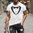 thumbnail image 1 of DDAPJ pyju Funny T-shirts for Men Novelty 3D Print Tuxedo Tee Short Sleeve Crewneck Graphic Tees for Wedding Party Holiday Prom Black#2 L, 1 of 4