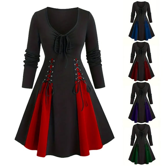 DDAPJ pyju Gothic Steampunk Dresses for Women Victorian Queen Ball Gown Masquerade Dress Party Dresses Birthday Gift Blue XXL