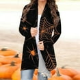 thumbnail image 1 of DDAPJ pyju Halloween Cardigans for Women 2023,Lightweight Open Front Drape Cardigan Bat Pumpkin Print Casual Duster Outer Long Sleeve Holiday Coats Fall Winter Mid-Length Thin Jacket, 1 of 5