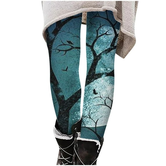 DDAPJ pyju Halloween Print Leggings for Women 2023 Clearance,Ankle Length Buttery Soft Tights Slim Yoga Nude Feeling Long Pants for Sportwear Fitness Running