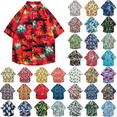 thumbnail image 1 of DDAPJ pyju Hawaiian Shirt for Men Summer Beach Casual Short Sleeve Button Down Shirts Palm Tree Printed Tropical Vacation Shirts Today's Sales Multicolor XXL, 1 of 8