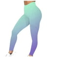 thumbnail image 1 of DDAPJ pyju High Waisted Leggings for Women Fashion Gradient Print Casual Workout Tights Butt Lifting Tummy Control Running Yoga Pants Lightweight Milk Silk Legging Green XL, 1 of 5