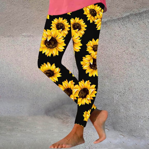 DDAPJ pyju High Waisted Leggings for Women Casual Gradient Skinny Tights Stretchy Yoga Workout Slimming Pants Buttery Soft Milk Silk Leggings Holiday Bottoms Clearance Sale Yellow XXL