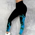 thumbnail image 1 of DDAPJ pyju High Waisted Leggings for Women Plus Size, Novelty 3D Flame Print Casual Skinny Pants Tummy Control Yoga Tights Butt Lifting Workout Legging Buttery Soft Blue M, 1 of 6