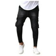 thumbnail image 1 of DDAPJ pyju Jeans for Men Cargo Jans Pants Ripped Frayed Skinny Jeans Fashion Lightweight Stretchy Street Skateboard Jeans Denim Pants, 1 of 9