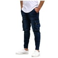 thumbnail image 1 of DDAPJ pyju Jeans for Men Cargo Jans Pants Ripped Frayed Skinny Jeans Fashion Lightweight Stretchy Street Skateboard Jeans Denim Pants, 1 of 9