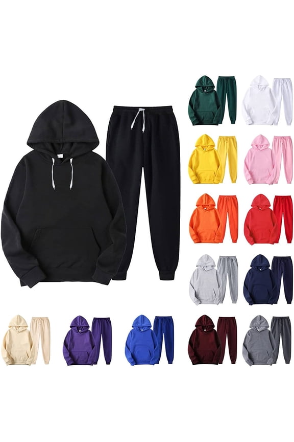 Jogger Sets for Women 2 Piece Track Suits Solid Color Sweatsuits Set with Pockets Yellow XL