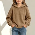 thumbnail image 1 of DDAPJ pyju Kids Fuzzy Fleece Sweatshirt Boys Girls Cozy Sherpa Hoodies Loose Fit Drop Shoulder Pullover Tops Fall Winter Warm Hoodie Sweatshirts 4-15 Years, 1 of 8