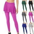 thumbnail image 1 of DDAPJ pyju Leggings with Ruffle Skirt Womens Tennis Skirted Legging Stretch Ankle Length Yoga Pants Dark Gray XXL, 1 of 7