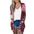 thumbnail image 1 of DDAPJ pyju Lightweight Cardigans for Women 2023,Open Front Long Sleeve Shawl Collar Cardigan Floral Print Casual Kimono Tops Fall Winter Thin Coats with Pockets, 1 of 5