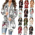 thumbnail image 1 of DDAPJ pyju Lightweight Cardigans for Women 2024,Christmas Print Open Front Santa Claus Party Shirts Long Sleeve Casual Cardigan Sweaters Holiday Coats Plus Size Fall Fashion Tops, 1 of 6