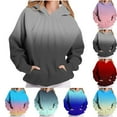 thumbnail image 1 of DDAPJ pyju Lightweight Hoodies for Women Gradient Color Hooded Sweatshirt Pleated Front Long Sleeve Drop Shoulder Pullover Hoodie with Kangaroo Pocket, 1 of 8