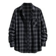 thumbnail image 1 of DDAPJ pyju Long Sleeve Flannel Shirt for Men 2023 Clearance,Casual Button Down Checked Shirt Lightweight Plaid Shirt Jackets with Chest Pocket, 1 of 4