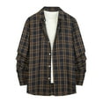 thumbnail image 1 of DDAPJ pyju Long Sleeve Flannel Shirt for Men Clearance Sales,Casual Button Down Checked Shirts Fall Winter Lightweight Plaid Shirt Jackets, 1 of 8