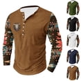 thumbnail image 1 of DDAPJ pyju Long Sleeve Henley Shirts for Men Big and Tall Western Aztec Tribal Graphic Tee Shirts Ethnic Style Printed Button T-shirt Slim Casual Hipster Tops Green M, 1 of 5