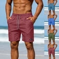 thumbnail image 1 of DDAPJ pyju Men Beach Athletic Shorts Drawstring Elasic Waist Swim Trunks Quick Dry Summer Shorts with Pockets Blue L, 1 of 8