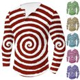 thumbnail image 1 of DDAPJ pyju Men's 3D Optical Illusion T-Shirts Long Sleeve Printed Henley Shirt Novelty Graphic Tees Big and Tall Fashion Streetwear Tops Limited Time Deals Wine 5XL, 1 of 5