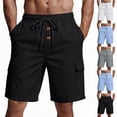 thumbnail image 1 of DDAPJ pyju Men's Cargo Shorts Lightweight Drawstring Hiking Shorts Straight Leg Work Shorts with Multi Pockets Gray L, 1 of 6