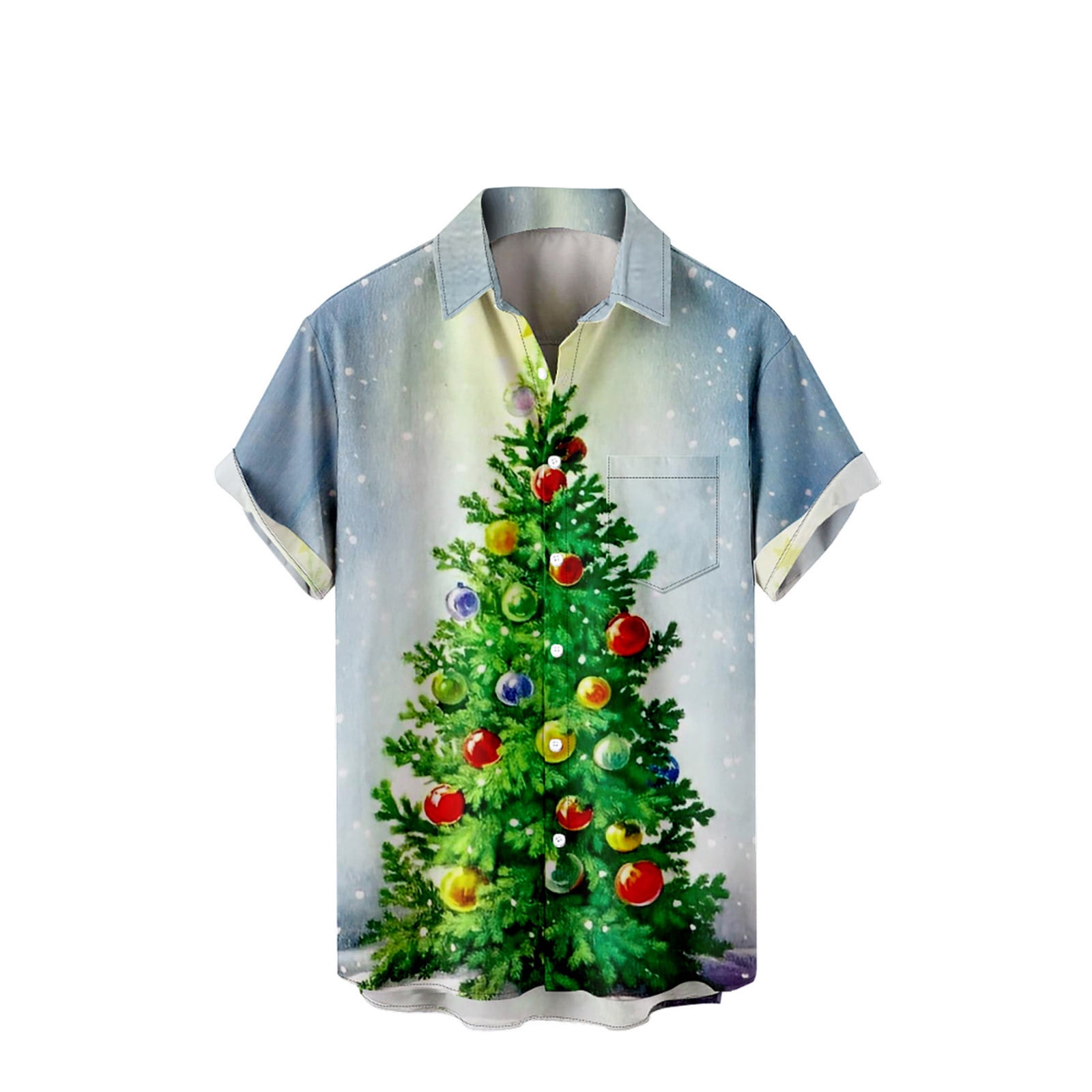 DDAPJ pyju Men's Christmas Bowling Shirt 2023 Clearance, Short Sleeve Regular Fit Button Down