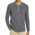 thumbnail image 1 of DDAPJ pyju Men's Classic Fit Henley Shirts Raglan Long Sleeve Button Up T-shirts Basic Solid Casual Athletic Tee Shirt Lightweight Work Shirts Flash Deals Today Gray XL, 1 of 5