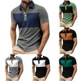 thumbnail image 1 of DDAPJ pyju Men's Color Block Polos Lightweight Outdoor Moisture Wicking Golf Shirt Business Casual Short Sleeve Collared Tops Sales of Today Navy M, 1 of 5