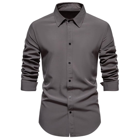 DDAPJ pyju Men’s Cotton Linen Button Down Shirt 2023 Clearance,Wrinkle Free Long Sleeve Dress Shirts Solid Casual Blouse Tops Slim Fit Elegant Business Shirt