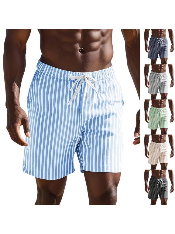 Men's Cotton Linen Summer Shorts Drawstring Elastic Waist Casual Beach Shorts Baggy Comfy Lounge Pajama Shorts Navy M