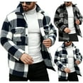 thumbnail image 1 of DDAPJ pyju Men's Flannel Shirts Casual Button Down Plaid Shirt Jacket Long Sleeve Fleece Shacket Dark Gray XL, 1 of 9