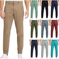 DDAPJ pyju Men's Flat Front Dress Pants Stretch Golf Pants Business Casual Chino Pants Formal Work Pants with Pockets Dark Blue XXL