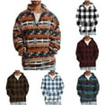 thumbnail image 1 of DDAPJ pyju Men's Fuzzy Sherpa Sweatshirt Quarter Zip Long Sleeve Casual Pullover Sweatshirts Fall Winter Fleece Sweatshirt with Kangaroo Pocket Flash Deals Wine L, 1 of 7