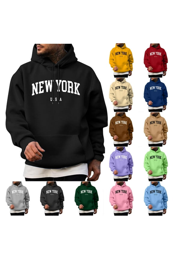 Men's Graphic Hooded Sweatshirt Oversized Letter Print Pullover Hoodie Casual Streetwear Tops with Kangaroo Pocket Purple XXL