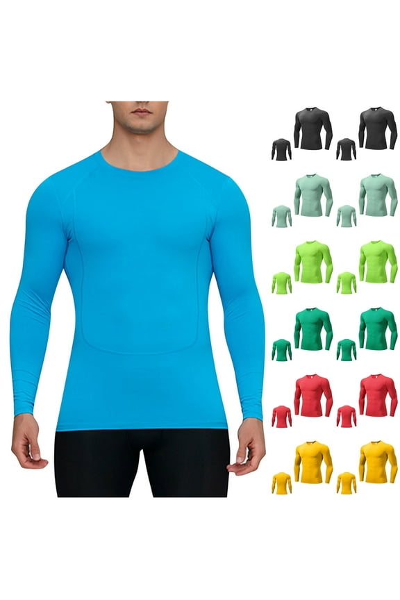 Men's Gym Workout Long Sleeve T Shirt Lightweight Quick Dry Moisture Wicking Active Shirts Running Fitness Tee Yellow XXL