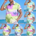 thumbnail image 1 of DDAPJ pyju Men's Hawaiian Shirt Short Sleeve Casual Beach Button Down Shirts Palm Tree Graphic Printed Aloha Party Top Limited Time Sales Green M, 1 of 4