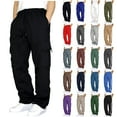 thumbnail image 1 of DDAPJ pyju Men's Hiking Cargo Pants, Loose Fit Drawstring Elastic Waist Joggers Sweatpants Plus Size Lightweight Work Trousers with Multi Pockets S - 5XL, 1 of 3