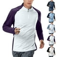 thumbnail image 1 of DDAPJ pyju Men's Long Sleeve Athletic Shirts UPF 50+ 1/4 Zip Pullover Tops Moisture Wicking Cycling Bike Shirts Quick Dry Running Workout Tees Purple M, 1 of 7