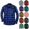 thumbnail image 1 of DDAPJ pyju Men's Long Sleeve Plaid Shirt Twill Casual Button Down Shirts Lightweight Gingham Work Shirt with Pockets Purple XXL, 1 of 4