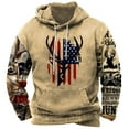thumbnail image 1 of DDAPJ pyju Men's Patriotic Hoodie , American Flag Print Hooded Sweatshirt Loose Casual Drawstring Pullover Hoodies with Front Pocket Brown XXXL, 1 of 3