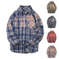 thumbnail image 1 of DDAPJ pyju Men's Plaid Button Down Shirts Business Casual Dress Shirt Long Sleeve Cotton Gingham Work Shirts with Pocket Black L, 1 of 3
